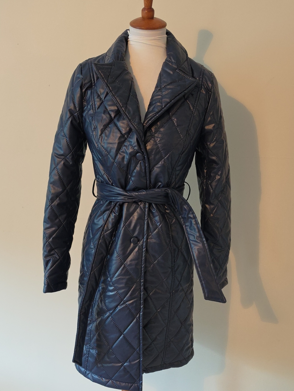 Badgley Mischka Brand New Dark Blue  Quilted Coat Jacket
